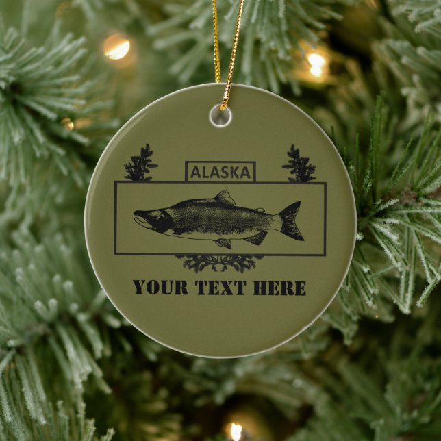 Subdued Alaska Combat Fisherman Badge Ceramic Tree Decoration (Tree)