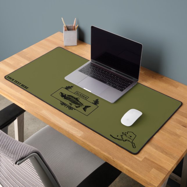 Subdued Alaska Combat Fisherman Badge Desk Mat (Office 2)