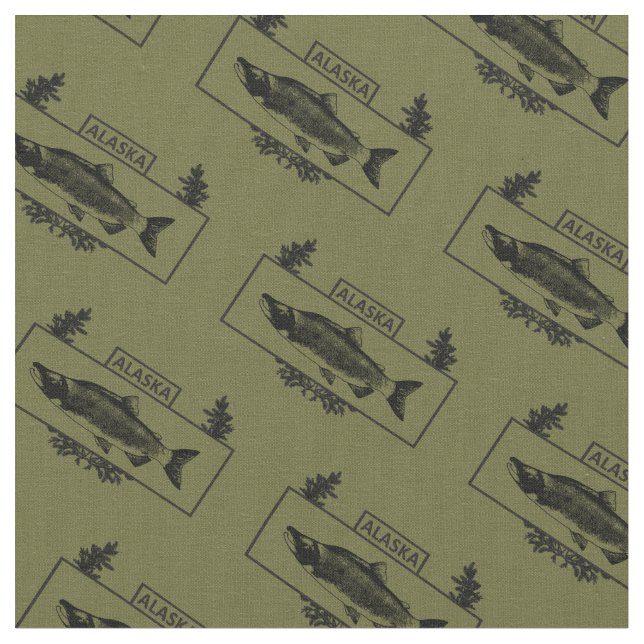 Subdued Alaska Combat Fisherman Badge Fabric (Close Up)