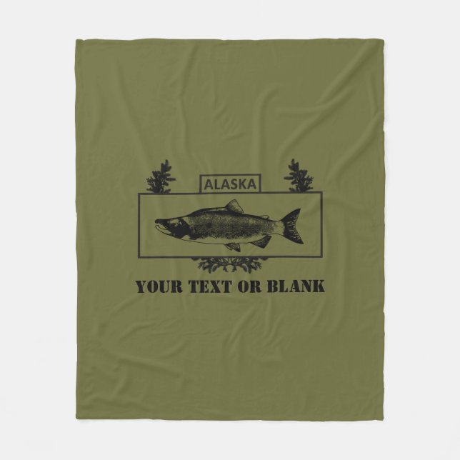 Subdued Alaska Combat Fisherman Badge Fleece Blanket (Front)