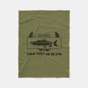 Subdued Alaska Combat Fisherman Badge Fleece Blanket