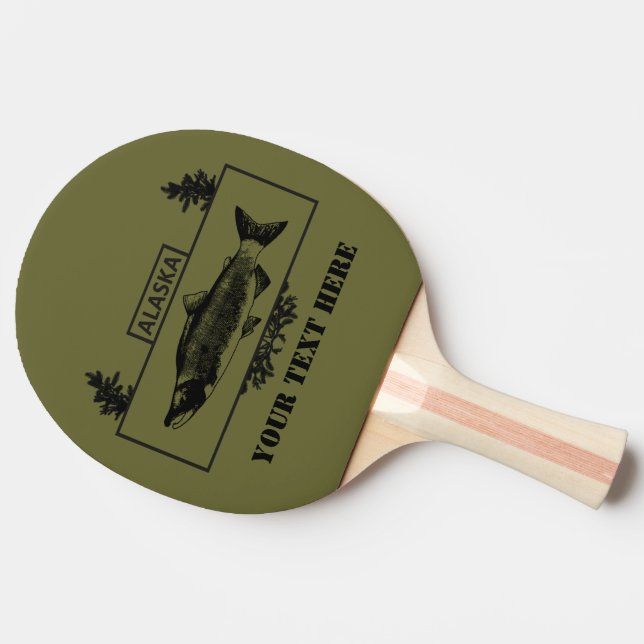 Subdued Alaska Combat Fisherman Badge Ping Pong Paddle (Side)