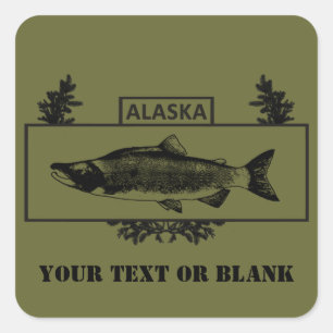 Subdued Alaska Combat Fisherman Badge Square Sticker