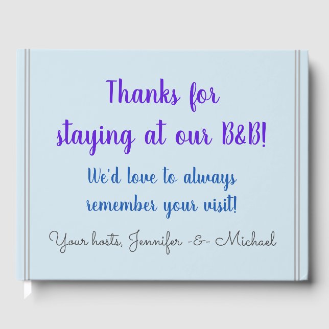 Subdued and Respectable B-and-B Guest Book (Front)