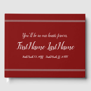 Subdued, Basic Funeral Guest Book