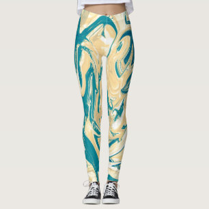 Subdued colour. Blue and Orange Leggings