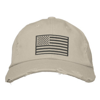 Subdued Colours U.S. Flag Distressed Embroidered Embroidered Hat