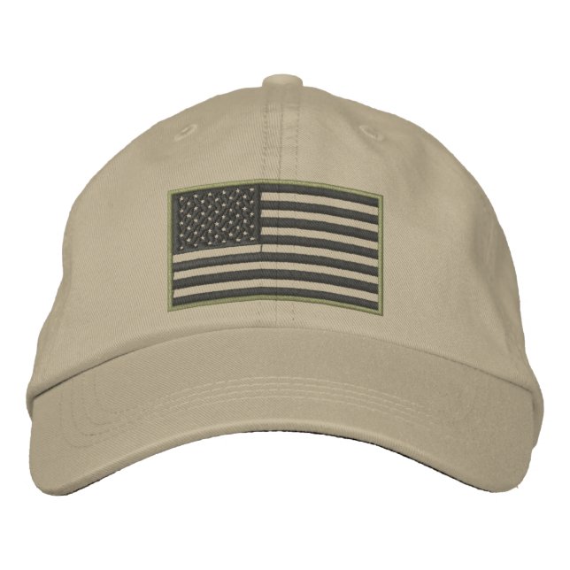 Subdued Colours U.S. Flag Embroidered Hat (Front)