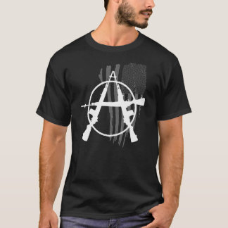 subdued flag Anarchy Free Market Voluntaryism Guns T-Shirt
