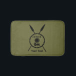 Subdued Maccabee Shield And Spears Bath Mat<br><div class="desc">A black military "subdued" style depiction of a Maccabee's shield and two spears. The shield is adorned by a lion and text reading "Yisrael" (Israel) in the Paleo-Hebrew alphabet. Add your own text. The Maccabees were Jewish rebels who freed Judea from the yoke of the Seleucid Empire. Chanukkah is not...</div>