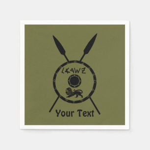 Subdued Maccabee Shield And Spears Napkin