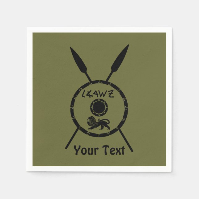 Subdued Maccabee Shield And Spears Napkin (Front)