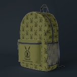 Subdued Maccabee Shield And Spears Printed Backpack<br><div class="desc">A black military "subdued" style depiction of a Maccabee's shield and two spears. The shield is adorned by a lion and text reading "Yisrael" (Israel) in a Paleo-Hebrew alphabet. Text reading "Maccabee" also appears. Customise by adding your own additional text. The Maccabees were Jewish rebels who freed Judea from the...</div>