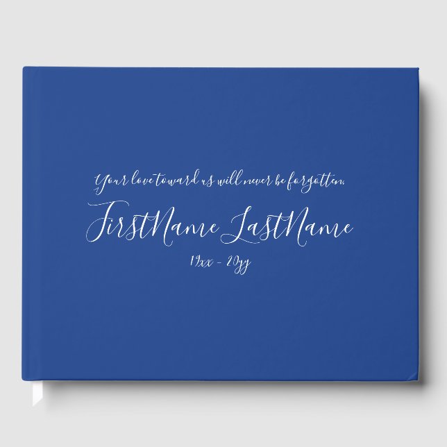 Subdued & Minimalist Funeral/Memorial Guest Book (Front)