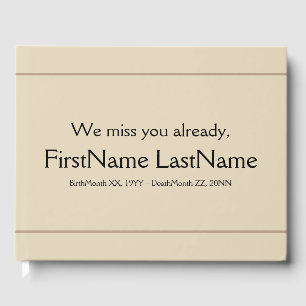 Subdued & Personalised Funeral Guestbook