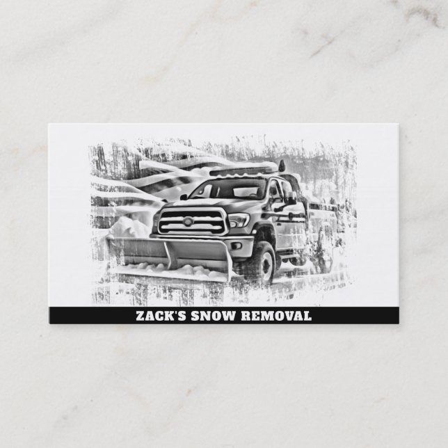 *~* Subdued Snow Removal  Plough PatrioticTruck AP Business Card (Front)