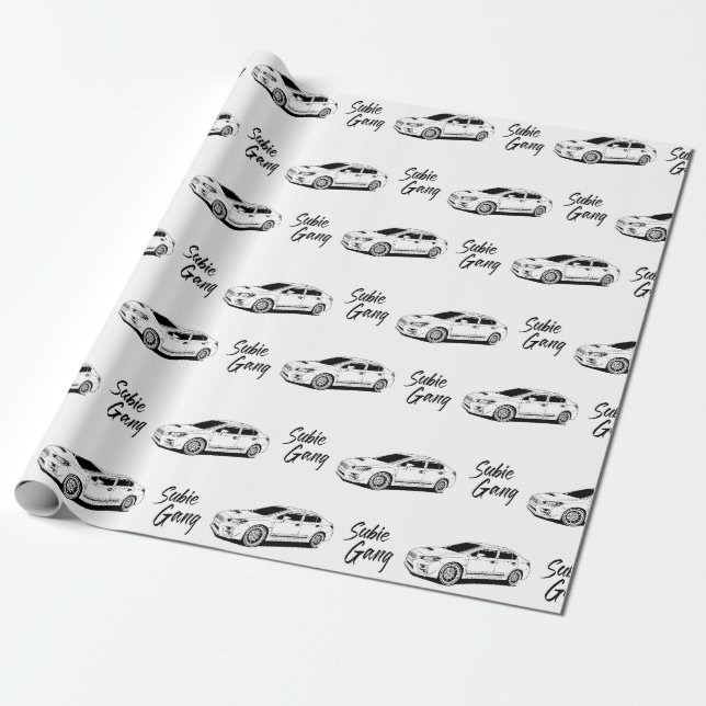 Subie gang wrx black print wrapping paper (Unrolled)