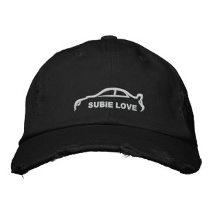 Subie Love White Silhouette Embroidered Hat