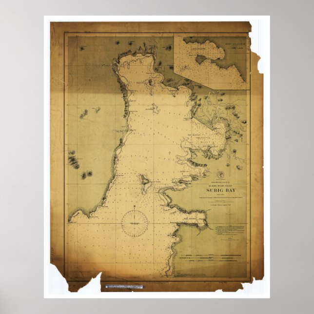 Subig (Subic) Bay Luzon Philippines 1902 Map Poster (Front)