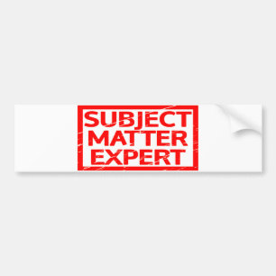 Subject Matter Expert Stamp Bumper Sticker
