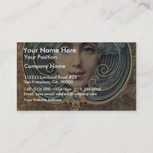 Subjects On A Golden Background By Hawkins Louis W Business Card