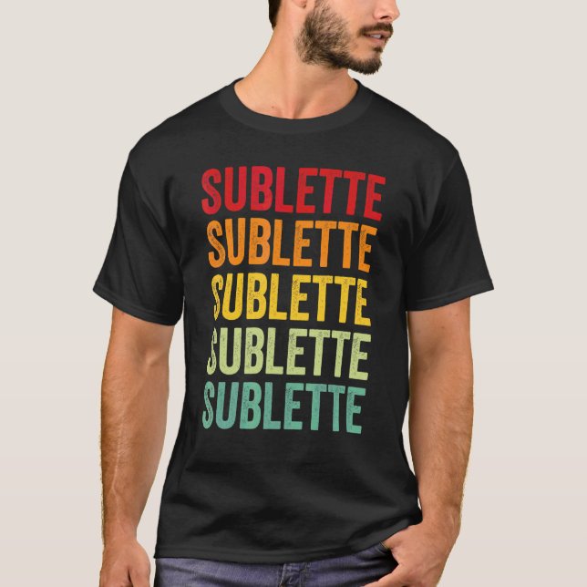 Sublette County Wyoming Rainbow Text Design T-Shirt (Front)