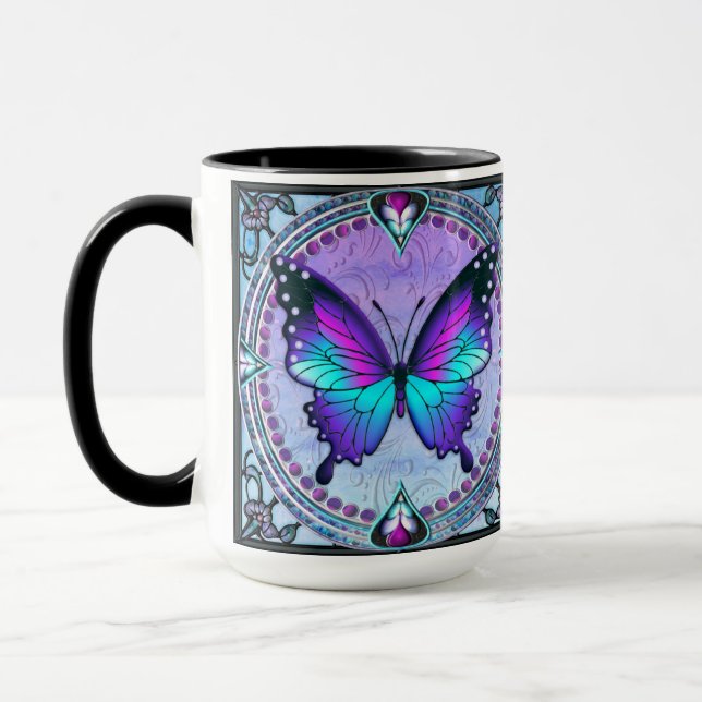 Sublimation Butterfly with Background Mug (Left)