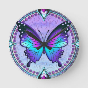 Sublimation Butterfly with Background Round Clock