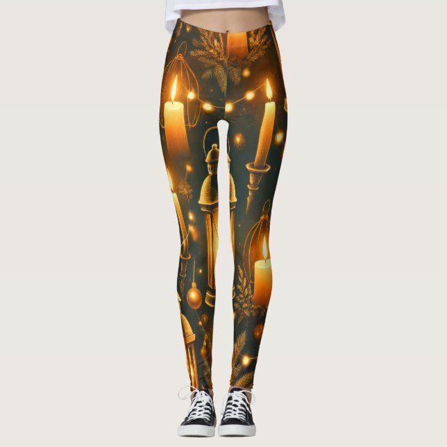 Sublimation Christmas Pattern | Festive Holiday Leggings (Front)