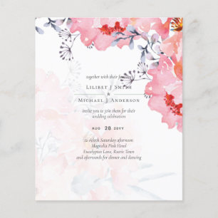 Sublime  Dusty Blue Pink Blossom Wedding Suite Flyer