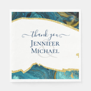 Sublime Emerald Gold AGATE Wedding Napkin