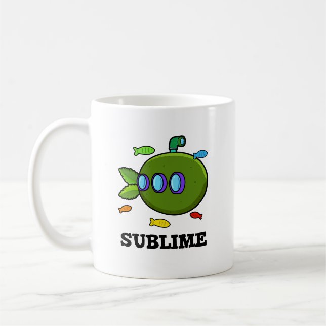 Sublime Funny Submarine Fruit Lime Pun  Coffee Mug (Left)