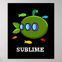 Sublime Funny Submarine Fruit Lime Pun Dark BG