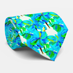 Sublime Himalayan Poppy Aqua Green Floral Pattern Tie