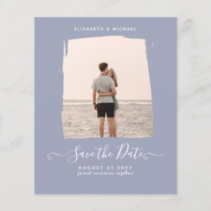 Sublime Minimalist PHOTO Save The Date Dusty Blue Flyer