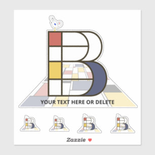Sublime Neoplasticism Art Monogram. Letter B