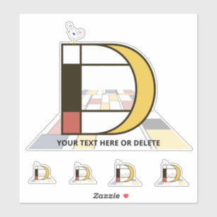 Sublime Neoplasticism Art Monogram. Letter D