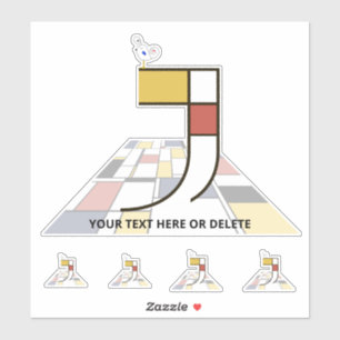 Sublime Neoplasticism Art Monogram. Letter J