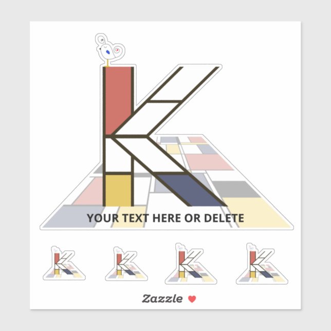 Sublime Neoplasticism Art Monogram. Letter K (Sheet)