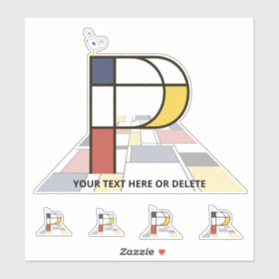 Sublime Neoplasticism Art Monogram. Letter P