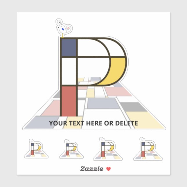 Sublime Neoplasticism Art Monogram. Letter P (Sheet)