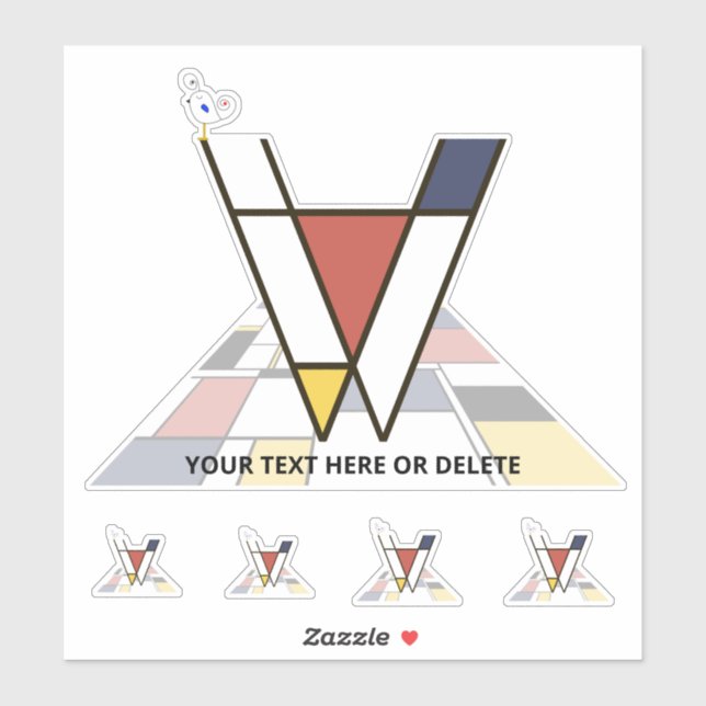 Sublime Neoplasticism Art Monogram. Letter V (Sheet)
