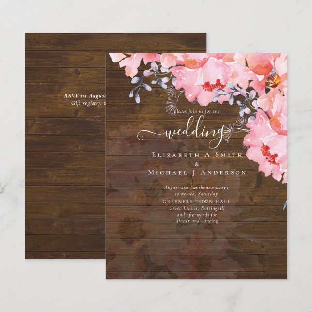 Sublime Pink Blossoms WEDDING SUITE - BUDGET (Front/Back)
