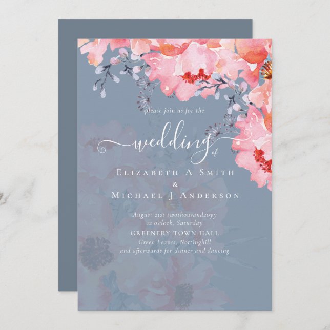 Sublime Pink Blossoms WEDDING SUITE - BUDGET (Front/Back)
