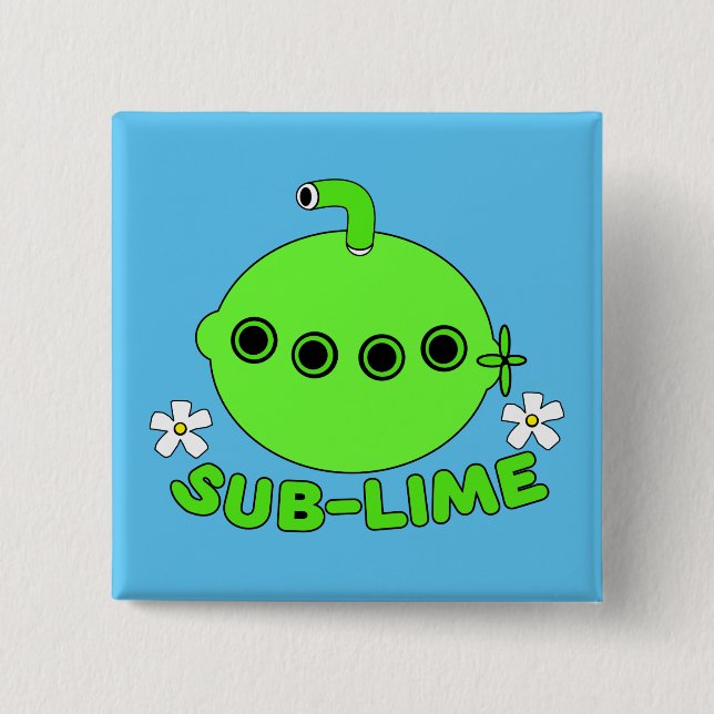 Sublime Sub Lime 15 Cm Square Badge (Front)