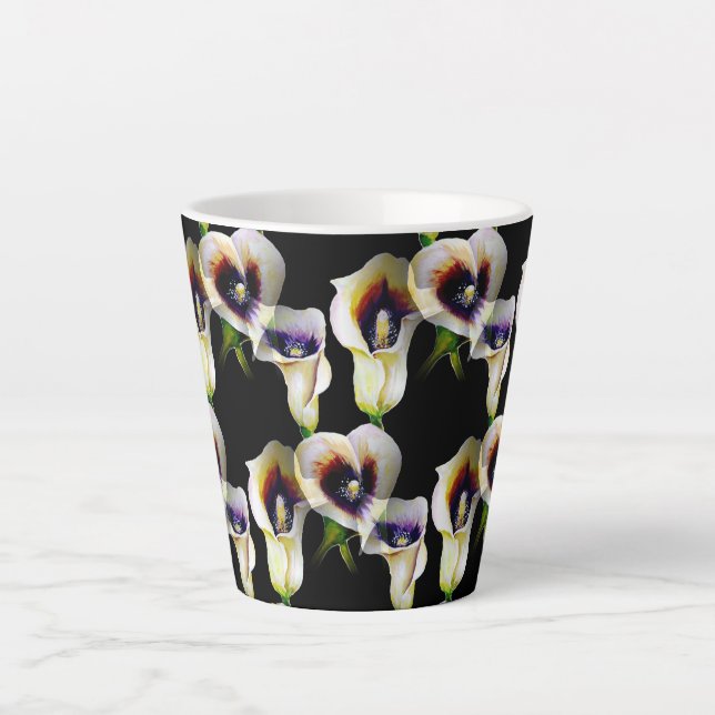 Sublime Watercolor Arum Calla Lilies Latte Mug (Front)