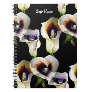 Sublime Watercolor Arum Calla Lilies Notebook