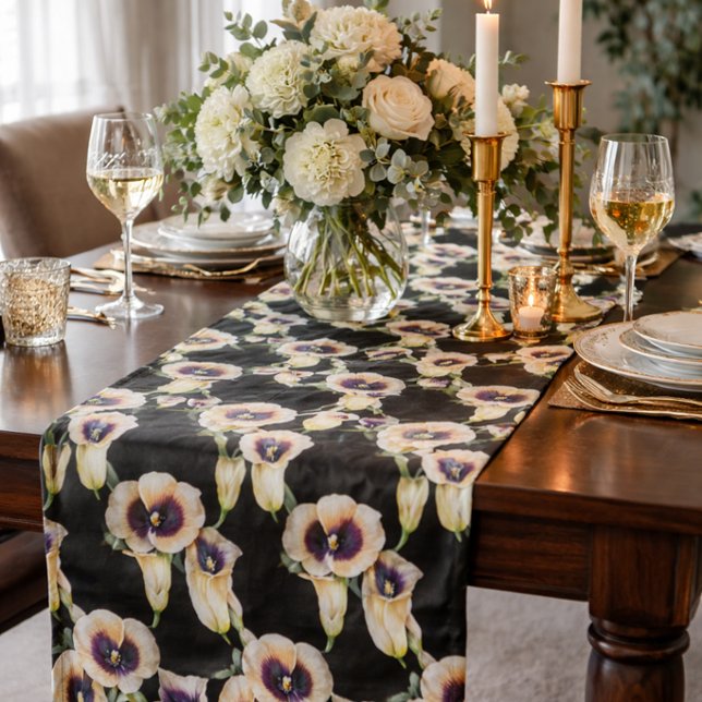 Sublime Watercolor Arum Calla Lilies Short Table Runner (Creator Uploaded)