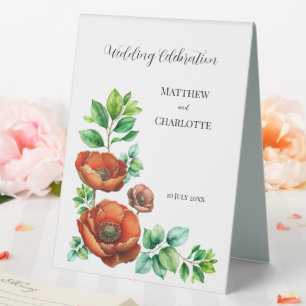 Sublime Watercolor Red Poppies in Vintage Style