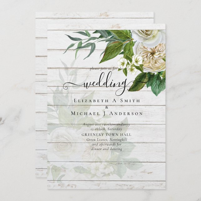 Sublime Wedding Suite - White Roses (Front/Back)